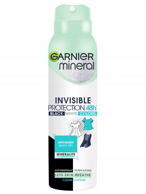 Garnier Mineral Invisible 48H Clean Cotton antyperspirant spray W 150ml