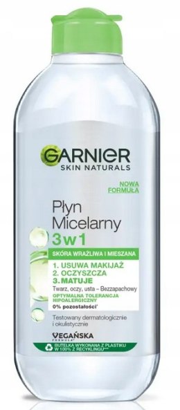 Garnier Skin Naturals Płyn Micelarny 3w1 do wrażliwej i mieszanej 400ml