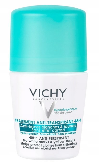 Vichy Deo Anti-Transpirant 48H przeciw śladom na ubraniach roll-on 50ml