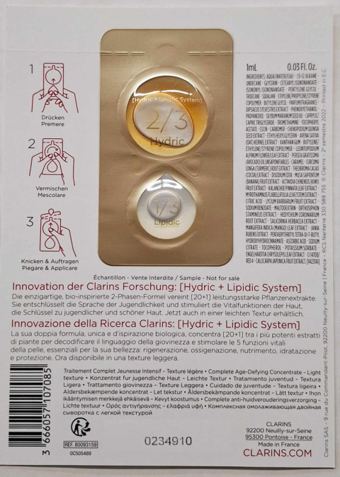 Clarins Double Serum Light Texture intensywne serum do twarzy 1ml Clarins Double Serum Light Texture intensywne serum do twarzy 1ml