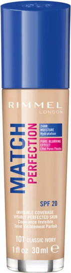 Rimmel Match Perfection podkład 101 Classic Ivory 30ml Rimmel Match Perfection podkład 101 Classic Ivory 30ml