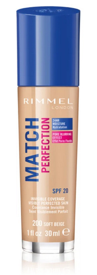 Rimmel Match Perfection podkład 200 Soft Beige 30ml Rimmel Match Perfection podkład 200 Soft Beige 30ml