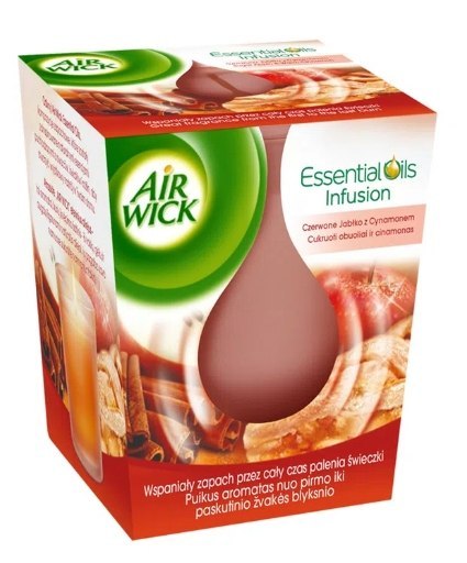 Air Wick Essential Oils czerwone jabłko cynamon świeca 105g oryginał Air Wick Essential Oils czerwone jabłko cynamon świeca 105g oryginał