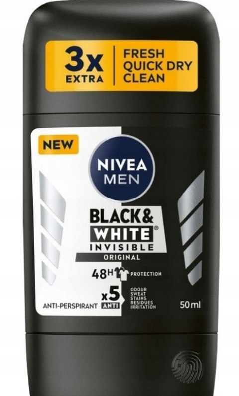 Nivea Men Black&White Invisible Original antyperspirant w sztyfcie W 50ml