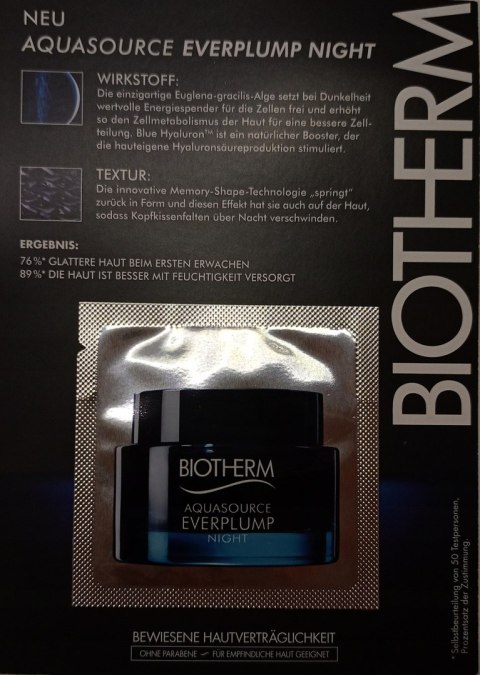 Biotherm Aquasource Everplump Night regenerująca maska na noc 1ml Biotherm Aquasource Everplump Night regenerująca maska na noc 1ml
