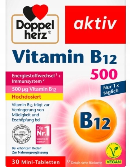 Doppelherz Witamina B12 500 mini tabletki 30szt
