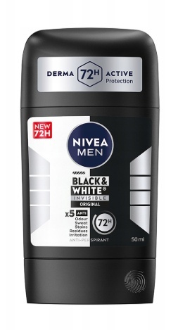 Nivea Men Black&White Invisible Original antyperspirant w sztyfcie W 50ml Nivea Men Black&White Invisible Original antyperspirant w sztyfcie W 50ml