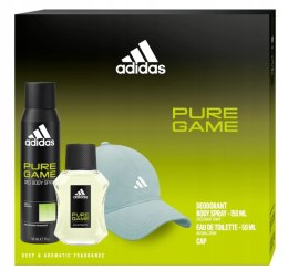 Adidas Pure Game EDT 50ml+ deo 150ml+ czapka z daszkiem zestaw męski