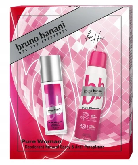 Bruno Banani Pure Woman antyperspirant 150ml + DNS 75ml zestaw W