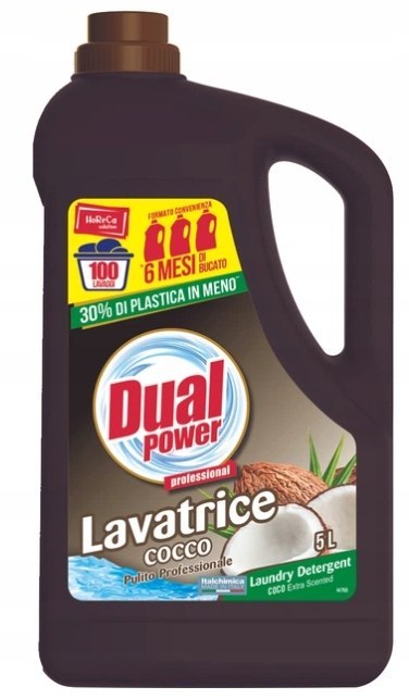 Dual Power Laundry Detergent płyn do prania tkanin kokosowy 5L