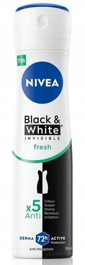 Nivea Black&White Fresh 72H antyperspirant deo spray W 150ml