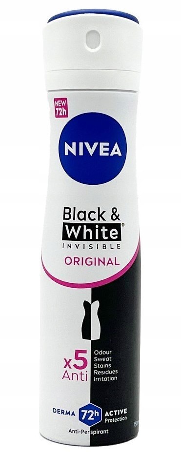 Nivea Black&White Original 72H antyperspirant deo spray W 150ml