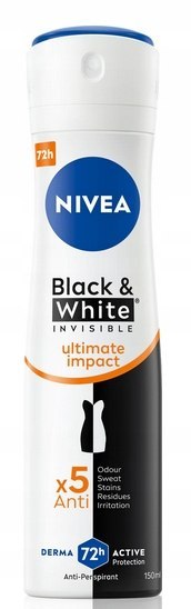 Nivea Black&White Ultimate Impact 72H antyperspirant deo spray W 150ml