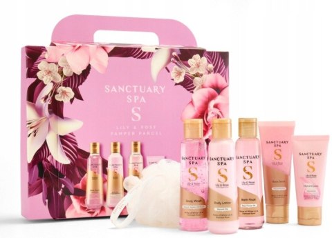 Sanctuary Spa Lily & Rose 5- częściowy zestaw kosmetyków z myjką do ciała