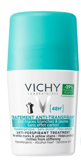 Vichy Deo Anti-Transpirant 48H przeciw śladom na ubraniach roll-on 50ml
